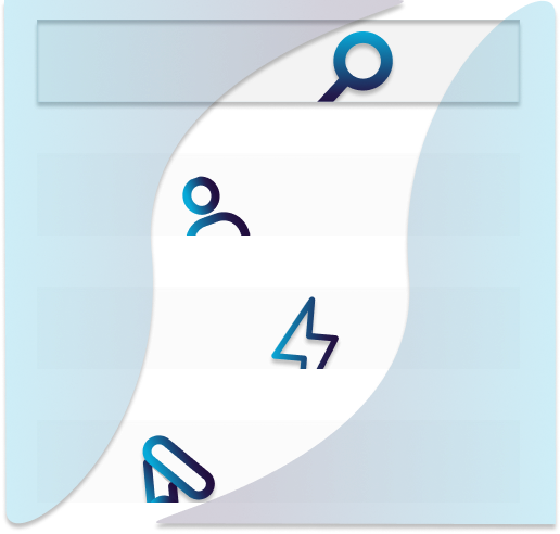 flow with dark blue gradient icons