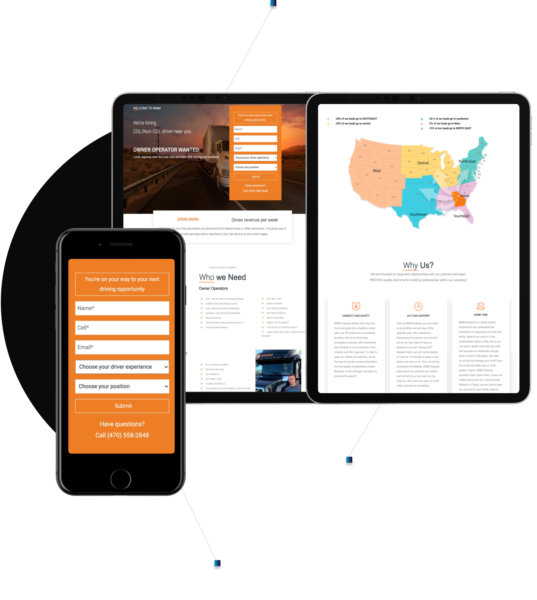 Created a landing page for MMM Express