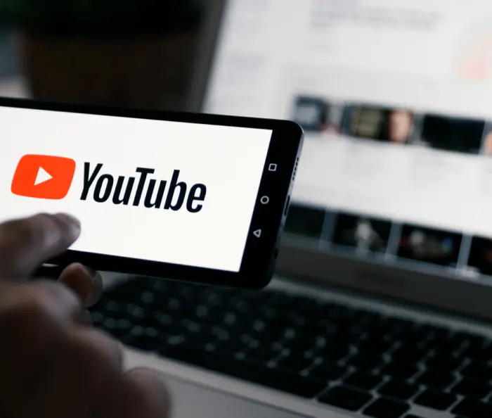 screen with opened youtube app